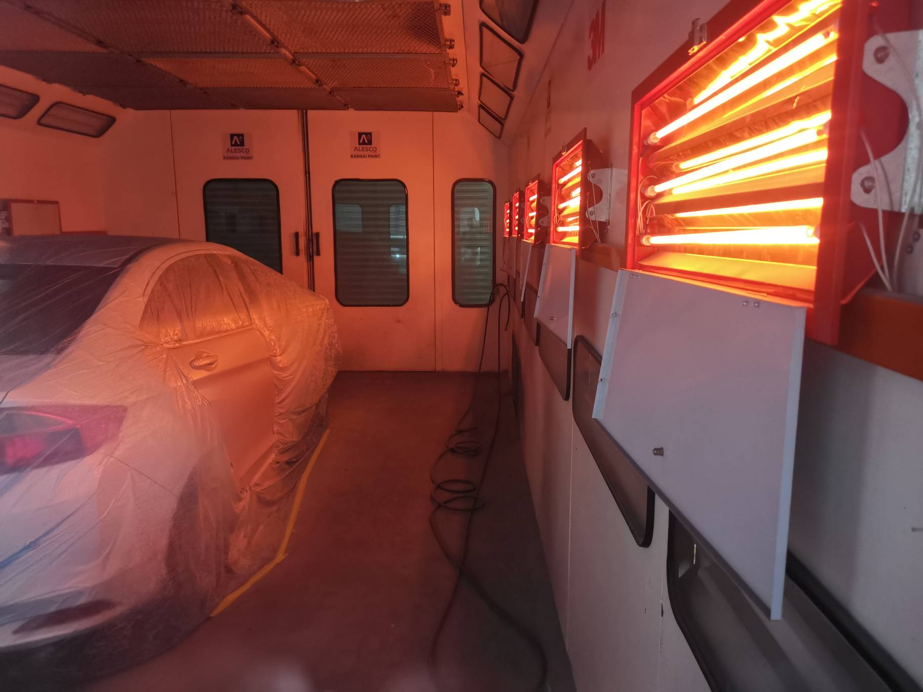 Brake pad production line heater